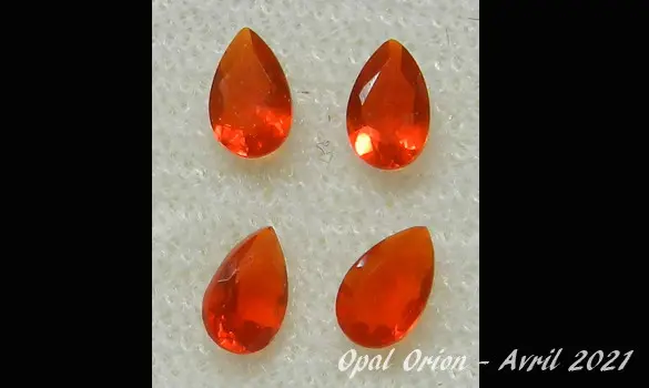 OPALES DE FEU FACETTES PIERRES MEXIQUE
