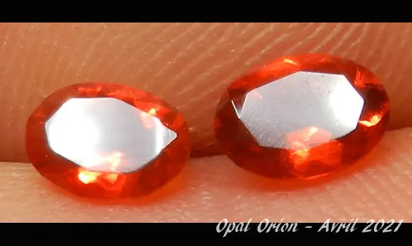 OPALES DE FEU FACETTES PIERRES MEXIQUE