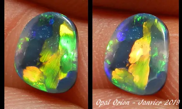 BRIGHT BLACK OPAL AUSTRALIAN STONE