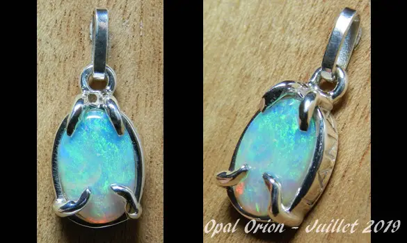 PENDENTIF BIJOU ARGENT & OPALE AUSTRALIE