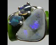 BIJOU BAGUE ARGENT 925 OPALES AUSTRALIE