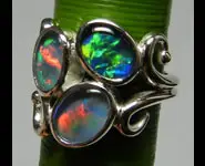 SILVER 925 RING & AUSTRALIAN OPALS