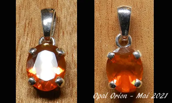 SILVER 925 PENDANT & MEXICAN FIRE OPAL