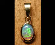 PENDENTIF OR MASSIF BIJOU PIERRE OPALE