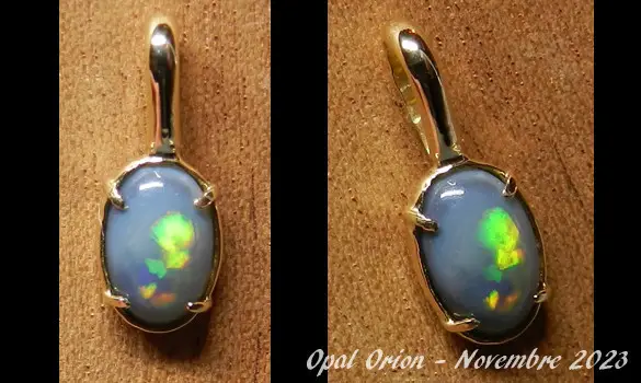 PENDENTIF OPALE NOIRE OR AUSTRALIE