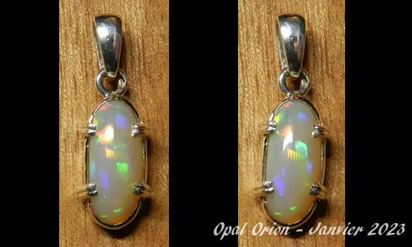 PENDENTIF OPALE ETHIOPIE ARGENT 925