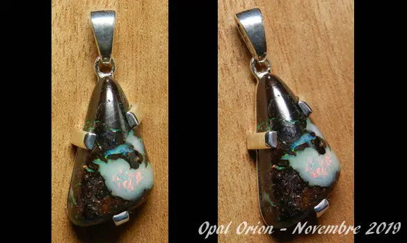 PENDENTIF ARGENT & PIERRE OPALE BOULDER