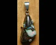 PENDENTIF ARGENT & PIERRE OPALE BOULDER
