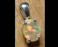 PENDENTIF BIJOU ARGENT OPALE FACETTEE