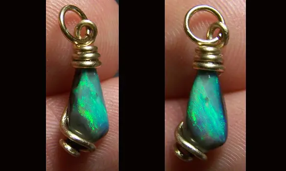 PENDENTIF OR 14K GF - OPALE NOIRE