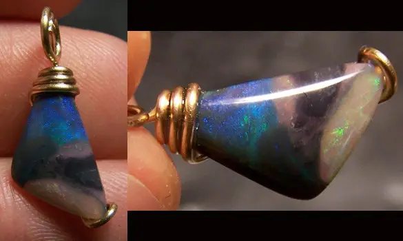 GOLD 14K GF BLACK OPAL PENDANT