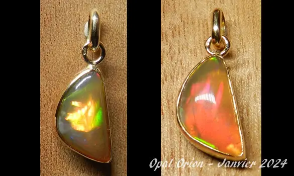 18k GOLD PENDANT & ETHIOPIAN OPAL