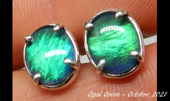 SILVER 925 EARRING & AUSTRALIAN OPALS