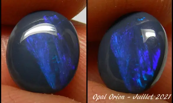 OPALE NOIRE 1.60 CT PIERRE BLEUE