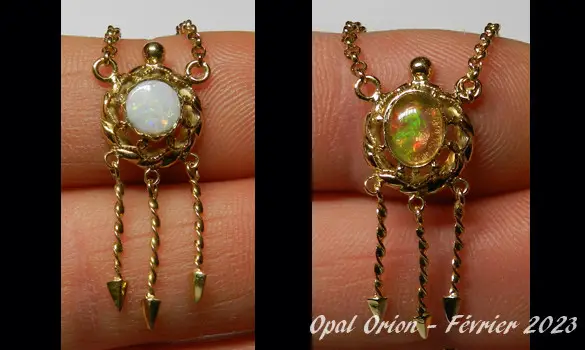 18k GOLD PENDANT & MEXICAN OPAL