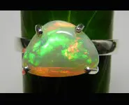 BAGUE ARGENT 925 & OPALE PIERRE ETHIOPIE