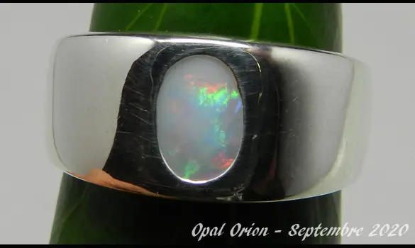 SILVER RING MEN & AUSTRALIAN OPAL