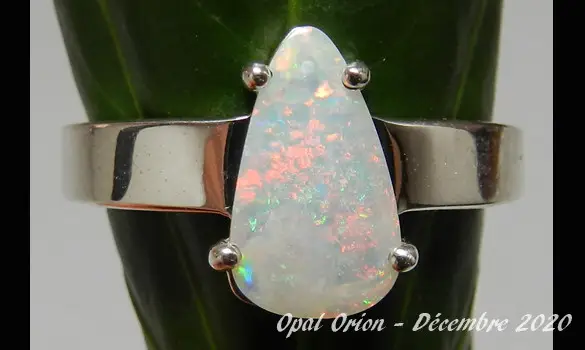 BIJOU BAGUE ARGENT 925 & OPALE AUSTRALIE