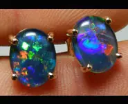 BOUCLES D'OREILLES OR & OPALES AUSTRALIE