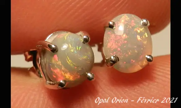 SILVER 925 EARRING & AUSTRALIAN OPALS