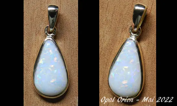 PENDENTIF OPALE BLANCHE OR AUSTRALIE