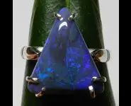 BAGUE OPALE NOIRE AUSTRALIE ARGENT 925