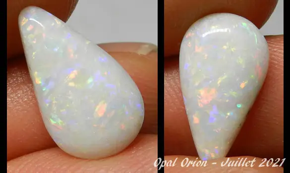 OPALE BLANCHE 3.25 CT REFLET ROUGE