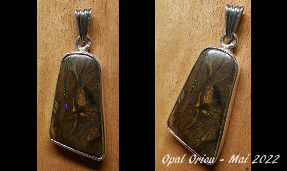 PENDENTIF ARGENT & PIERRE OPALE BOULDER