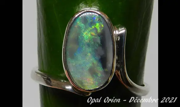 BAGUE OPALE AUSTRALIE ARGENT 925