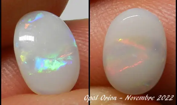 OPALE CRISTAL 1 CT COULEURS ROUGE BLEU