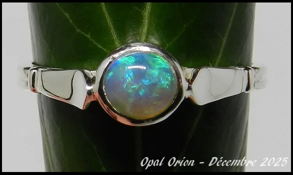 BAGUE OPALE CRISTAL AUSTRALIE ARGENT 925