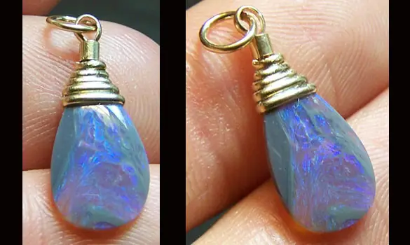 PENDENTIF OR 14K GF - OPALE CRISTAL