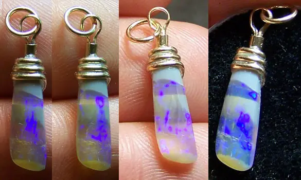 GOLD 14K GF CRYSTAL OPAL PENDANT