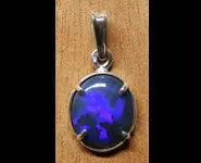 PENDENTIF OPALE NOIRE ARGENT AUSTRALIE