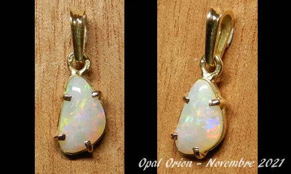 PENDENTIF OPALE NOBLE AUSTRALIE OR 18 K
