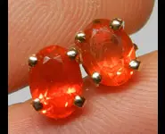 BOUCLES D'OREILLES OPALES FEU MEXIQUE OR