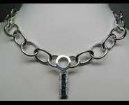 COLLIER OPALES DOUBLET ARGENT GOTHIQUE