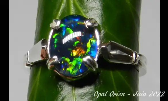 SILVER 925 RING AUSTRALIAN TRIPLET OPAL