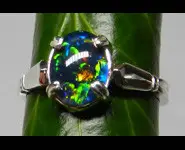 SILVER 925 RING AUSTRALIAN TRIPLET OPAL