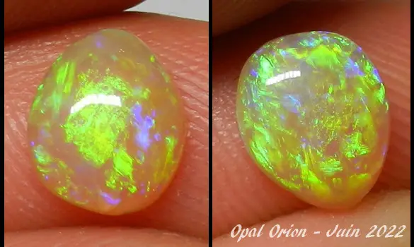 OPALE CRISTAL 0.95 CT COULEURS VERT BLEU