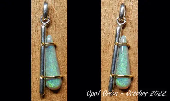 PENDENTIF OPALE ARGENT PIERRE AUSTRALIE