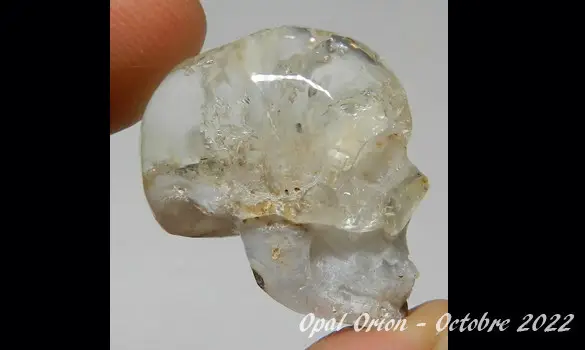 CRANE DE CRISTAL OPALE HYALITE FLUO