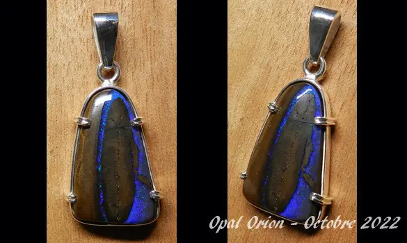 PENDENTIF OPALE BOULDER MATRICE ARGENT