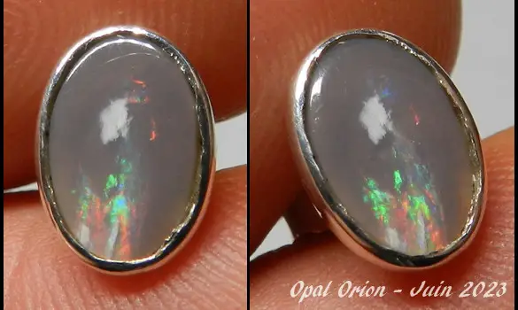 SILVER EARRING & AUSTRALIAN OPAL