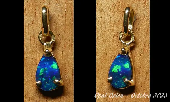 18K GOLD PENDANT & DOUBLET OPAL