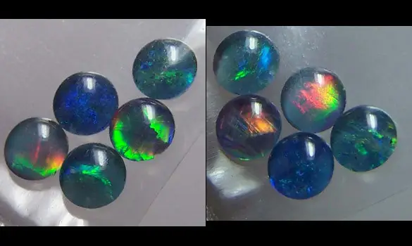 5 OPALES TRIPLET RONDES 5mm AUSTRALIE