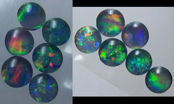 6 OPALES TRIPLET RONDES 4mm AUSTRALIE