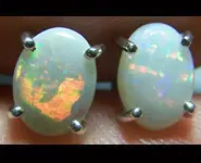 BOUCLE D'OREILLE ARGENT - OPALE BLANCHE