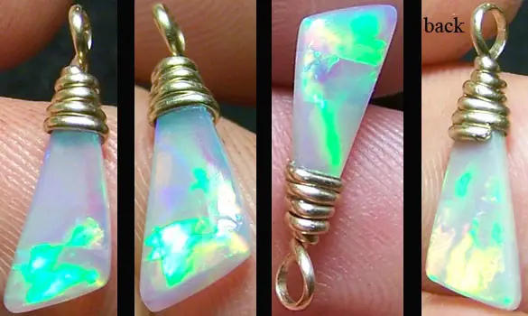 GOLD 14K GF CRYSTAL OPAL PENDANT