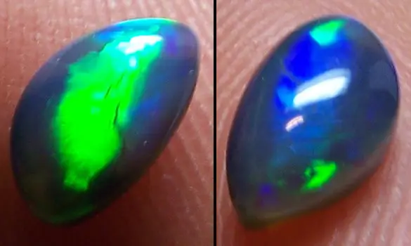 SOLID BLACK OPAL 0.85 CT L. RIDGE